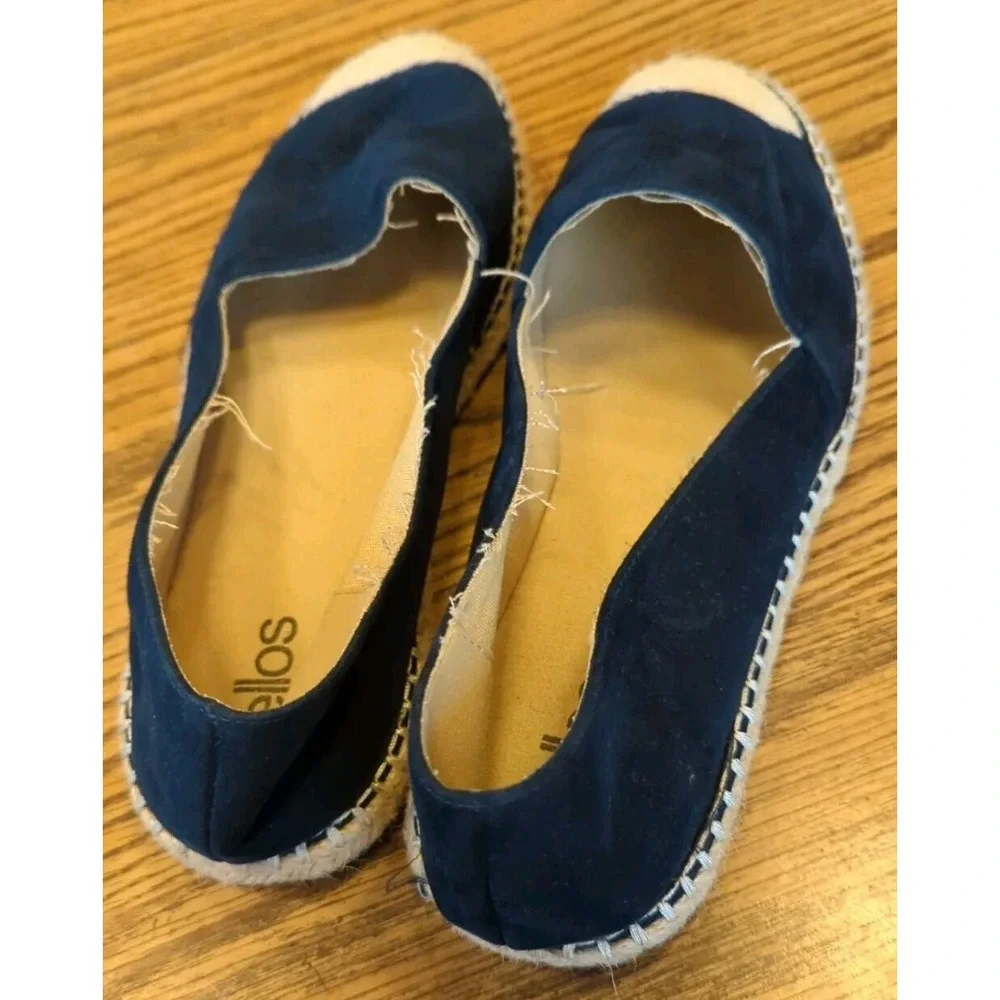 Ellos Women's Espadrille Flat Shoes Size 8.5 M Navy Suede‎